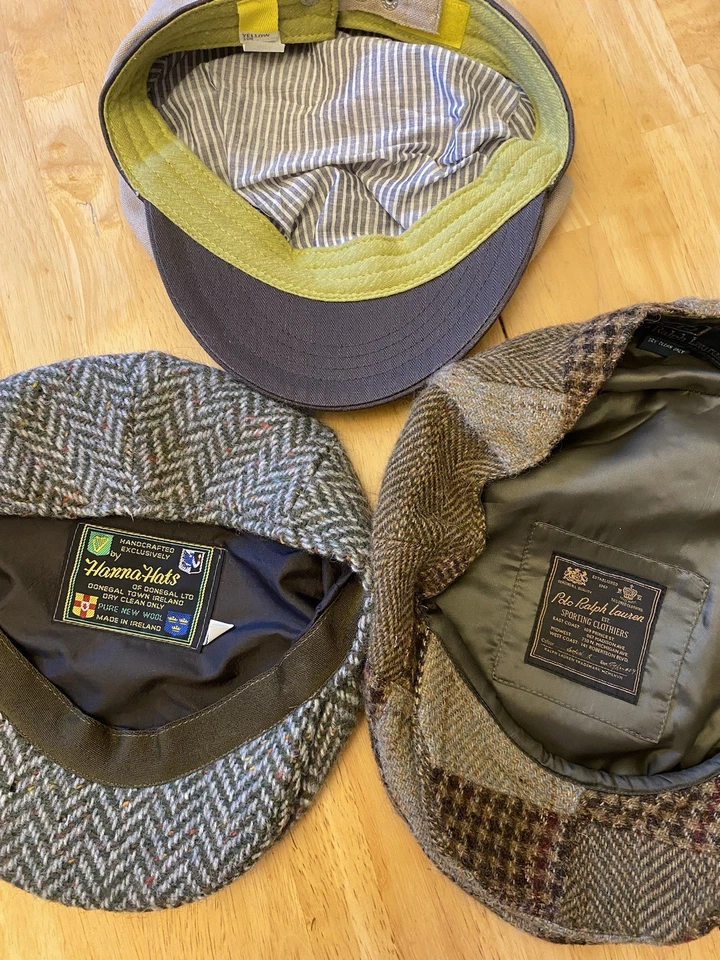 Tres gorras grandes para hombre. La marca Hannah hecha en lana Irlanda, una Ralph Lauren Foto 2 de 2
