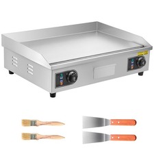 26" Commercial Electric Griddle Stainless Steel Flat Grill 2800W(NO PLUG)