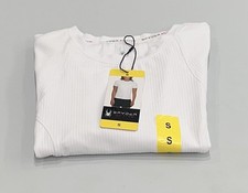 Spyder Women's Active Ribbed Short Sleeve Tee, White, Size S
