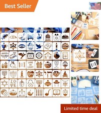 Exquisite 56-Piece Hanukkah Stencil Set - Ideal for Festive Crafts  Baking