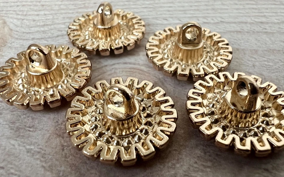 Gold Weiß Set 5 Chanel CC Coco Ersatzknöpfe Ø 16 mm Knöpfe Knopf Schmuck Beauty - Bild 3 von 4