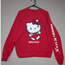 Hello Kitty Sanrio Red Graphic Crewneck Sweatshirt Large Kawaii Kidcore Harajuku