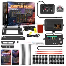 6 Gang Touch Control Panel For 4X4 Off-Road Vehicle Boat RV 12V-24V Aluminum