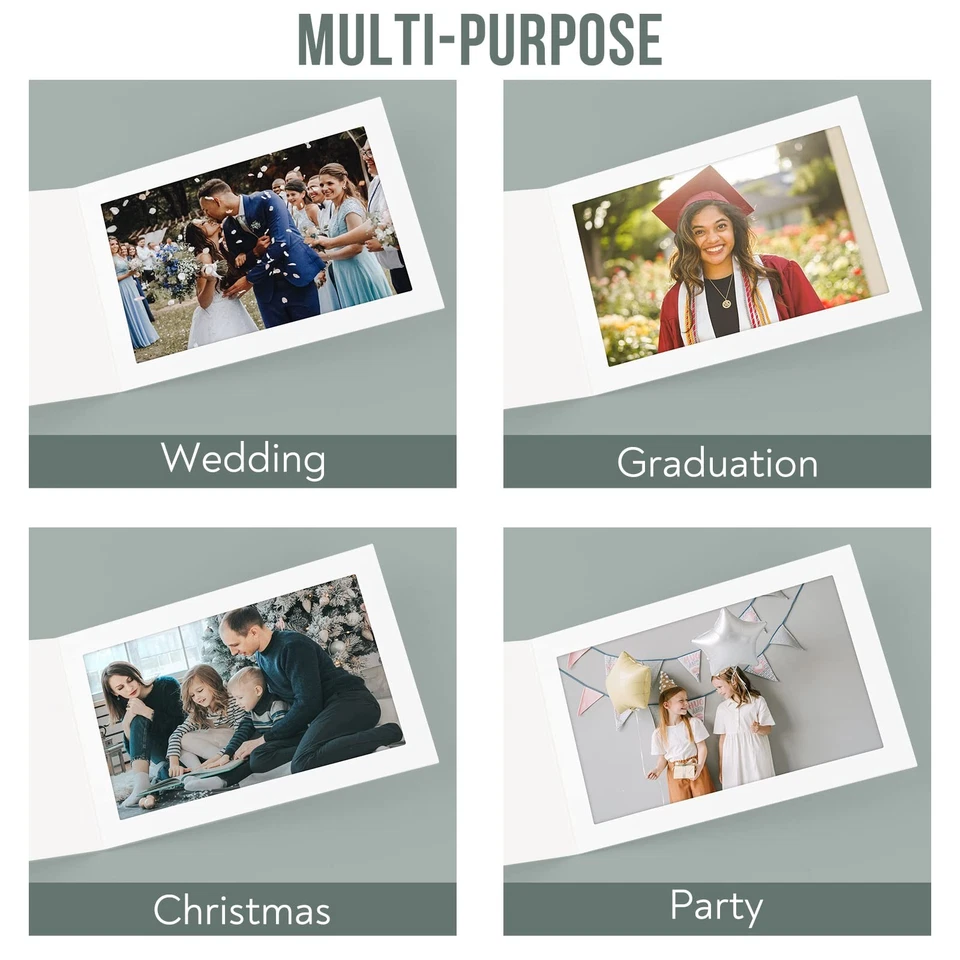 , Pack de 25, 4x6 o 6x4 Carpetas de Fotos, Marco de Cartón, Marco de Papel... Foto 4 de 4