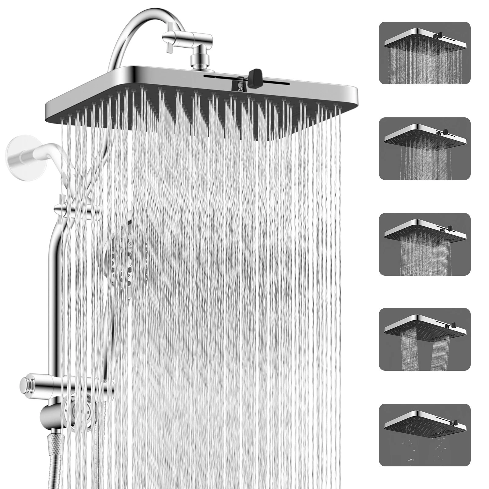 13 Inch High Pressure Shower Head Combo Handheld Spray with Extension Shower Arm
Opens in a new wind