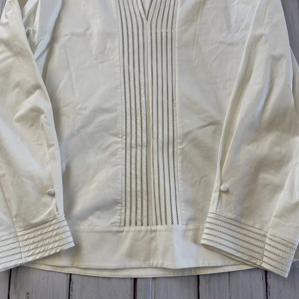 Blusa Top Camisa Para Mujer Massimo Dutti Blanca Diseñador UE 36 Foto 4 de 4