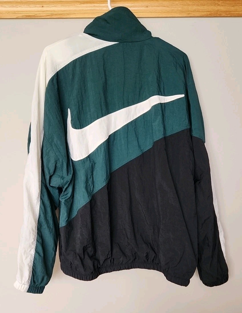SACAI X NIKE Giacca a vento Nike vintage anni 90 zip verde bianco nero swoosh uomo large
