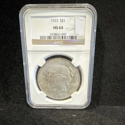 1923 Peace Dollar $1 Silver Coin NGC MS64 Uncirculated