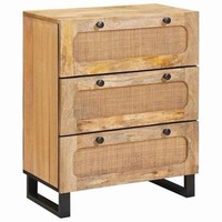 Kommode Sideboard Braun 60X33,5X75 Cm Massivholz Mango