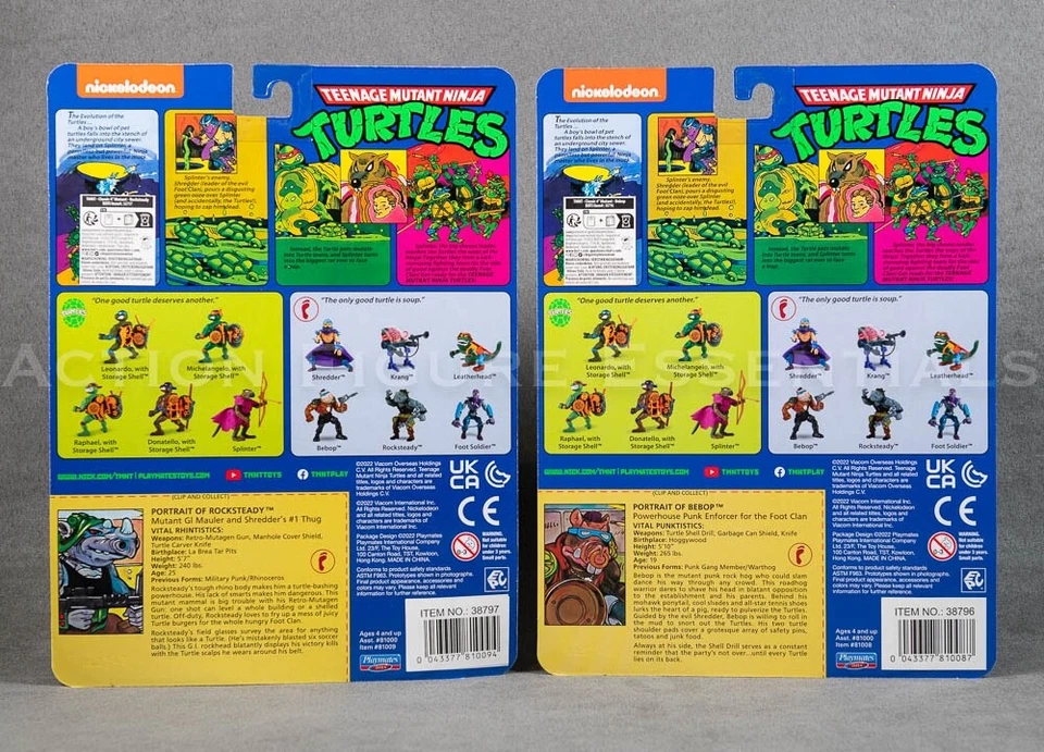 Teenage Mutant Ninja Turtles Classic Retro Bebop Rocksteady Double Pack Figures - Image 2 of 4