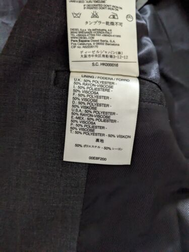 Diesel Mens Dark Grey wool blend Suit Jacket Blazer - Day of the Dead - Medium - Picture 5 of 7
