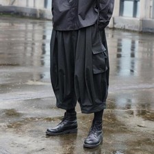 Mens Loose Straight Wide Leg Cargo Pants Oversize Big Pocket Style Trouser Harem