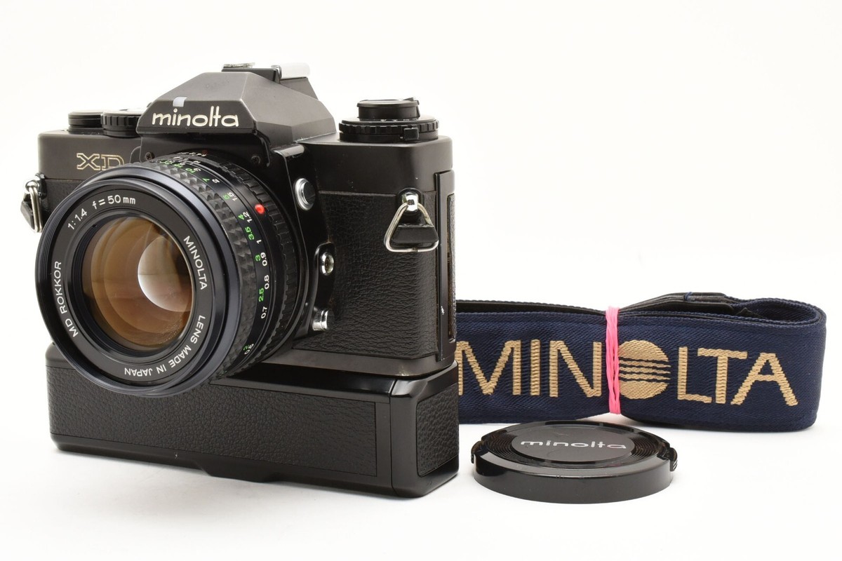 Minolta XD 35mm SLR Film Camera Black w/ MD 50mm f/1.4 Lens