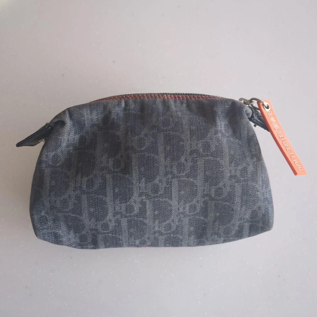 CHRISTIAN DIOR Pochette Cosmétique Denim Trotter Flight Authentique du Japon OCCASION