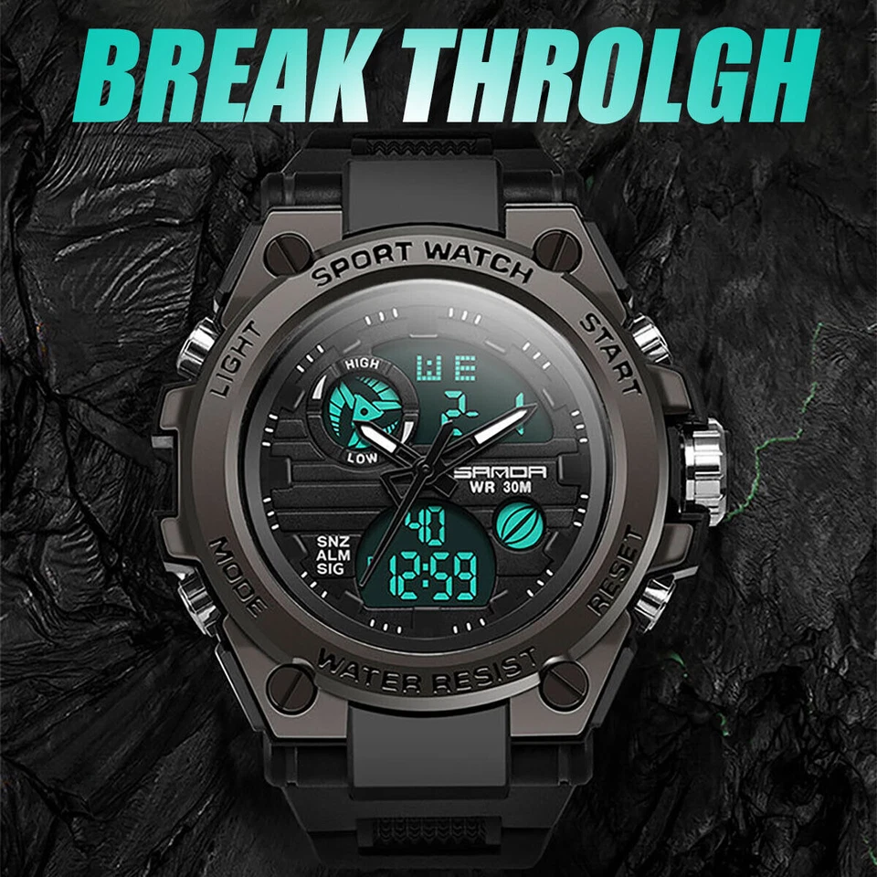 Men's Military Tactical LED Digital Sports Watch Waterproof Backlight Wristwatch - image 2 of 4