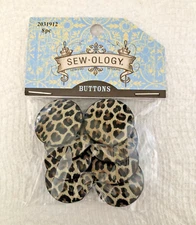 Animal Print - Leopard Print Flat Shank Round Buttons 1" - 8 Buttons/package
