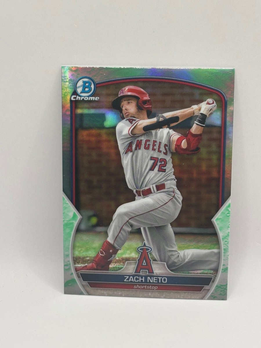 BALDMAN☯️ 2023 Bowman Zach Neto Chrome Lunar Glow Refractor SP #BCP-64