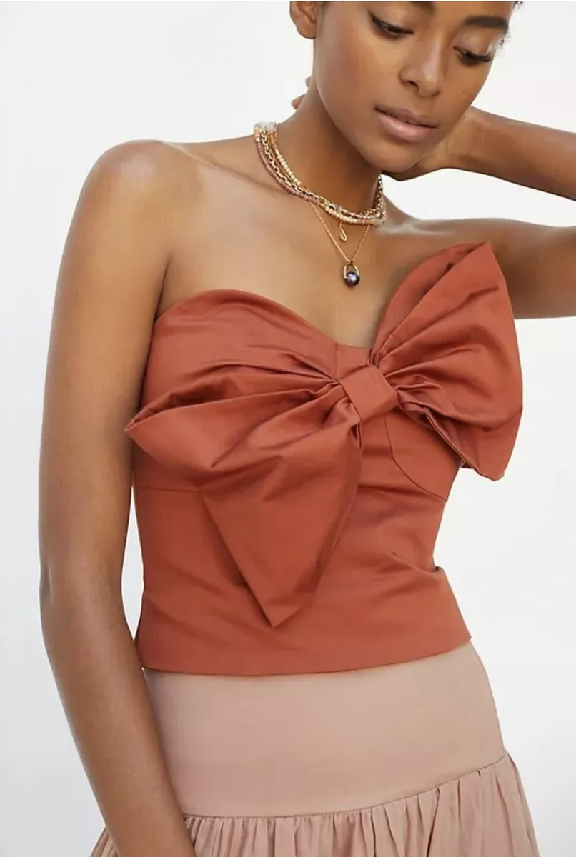 Strapless bow best sale top