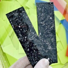 2 PIECES Carbon Fiber CF with SILVER Foil Resin Knife Handle Scales