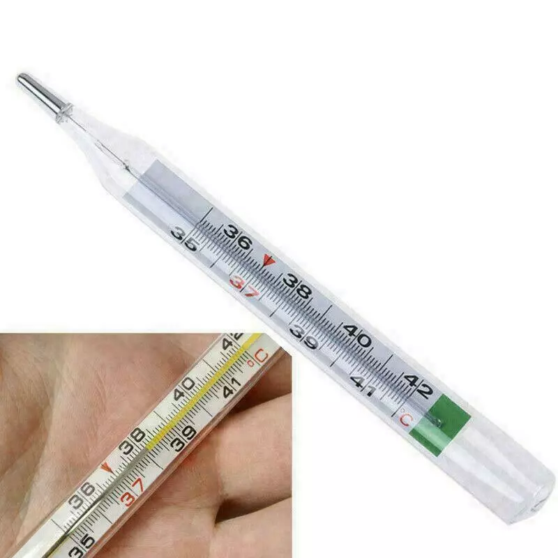 Mercury Free Glass Thermometer for Adults- Armpit Fever