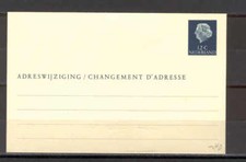 Papelería K41 Países Bajos 1967-71 Tarjeta de cambio de dirección AAK-32 como nueva