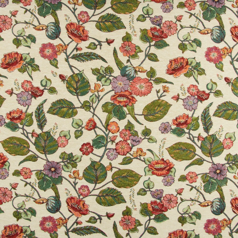 Gobelin Stoff Blumenranke natur bunt Dekorationen Taschen Vorhänge (Prei=0,5m) - Bild 3 von 4