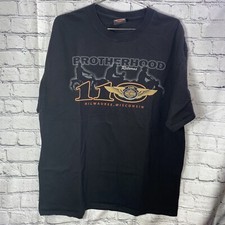 Vintage Harley Davidson Milwaukee Mischlers Beaver Dam TShirt Black Mens Size XL