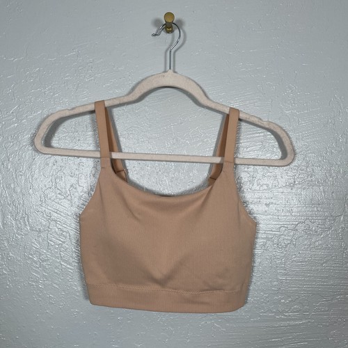 Aerie Damen Plus Size XXL Beige Superchill Seamless Skinny Scoop Bralette Gerippt
