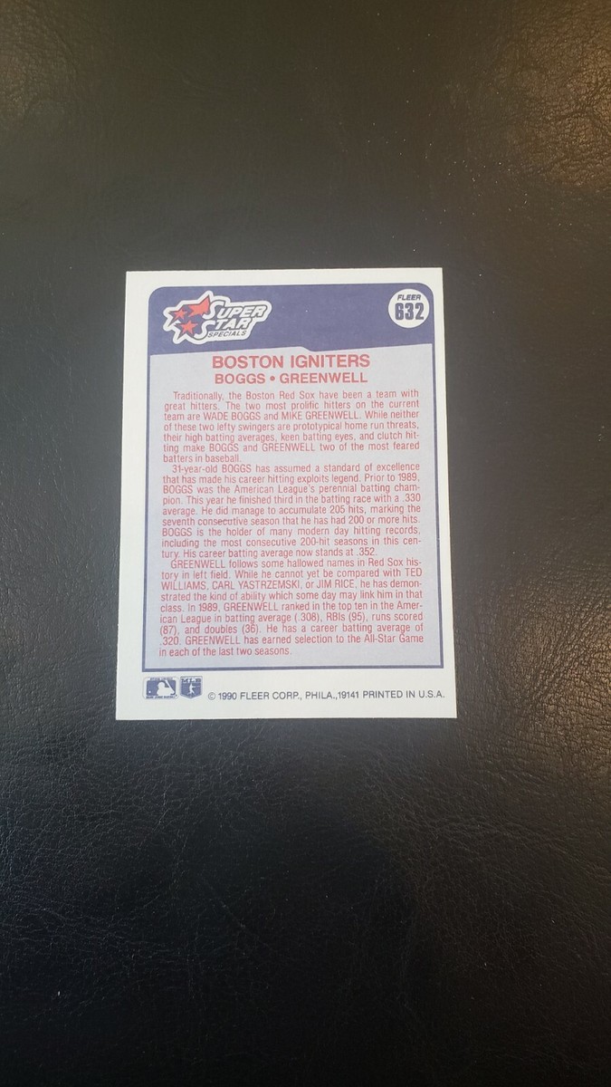 1990 FLEER #632 BOSTON IGNITERS (WADE BOGGS, MIKE GREENWELL