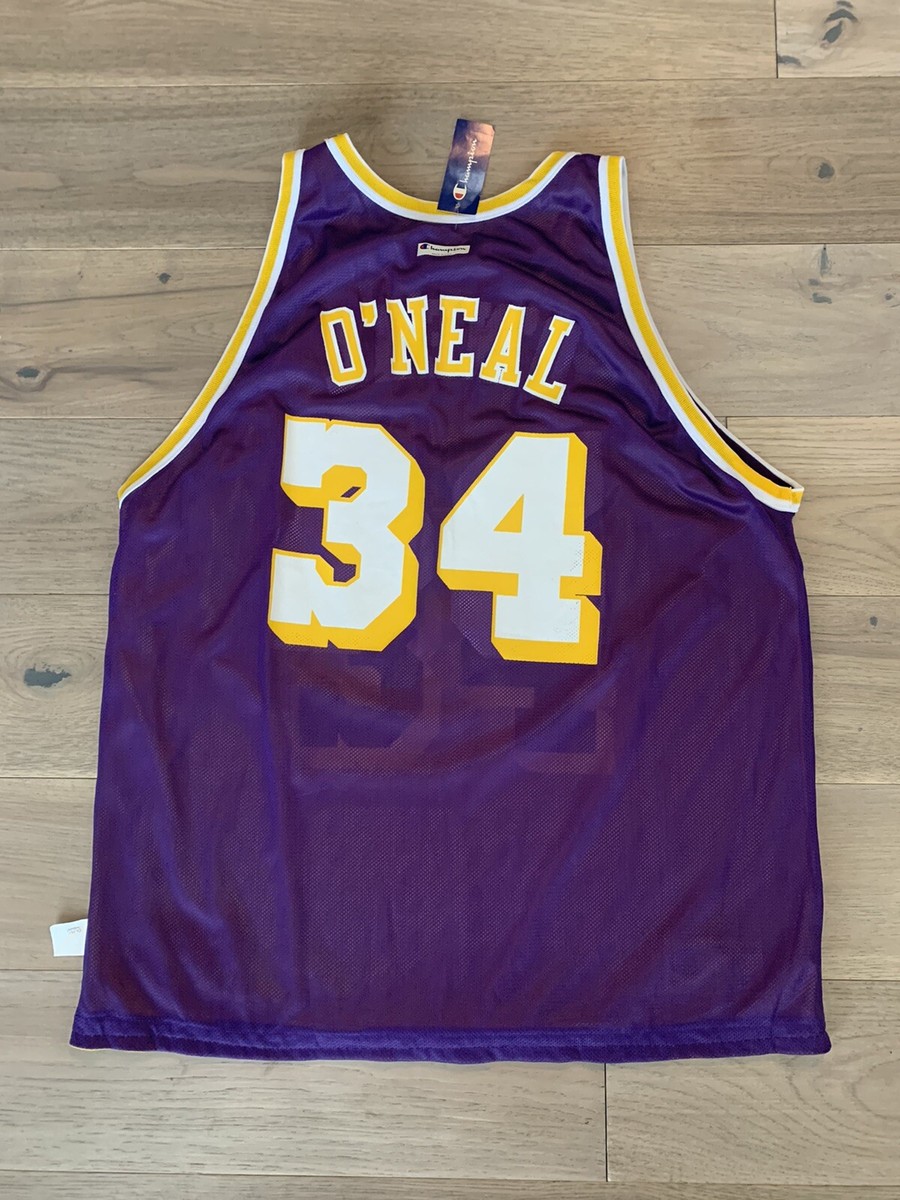 Lakers O'Neal ユニフォーム34 サイズ44 Champion NWT New SHAQUILLE O'NEAL #34 Lakers Blue HWC Gold Logo