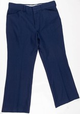 Vintage 1970s Levi's Panatela Flared Slacks Talon Scovill Hardware Men's 35Wx27L