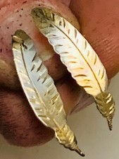 VINTAGE SILVER FEATHER EARRINGS