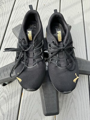 PUMA Womens Size 8 Black / Team Gold Riaze Prowl Leopard Wn's Sneakers