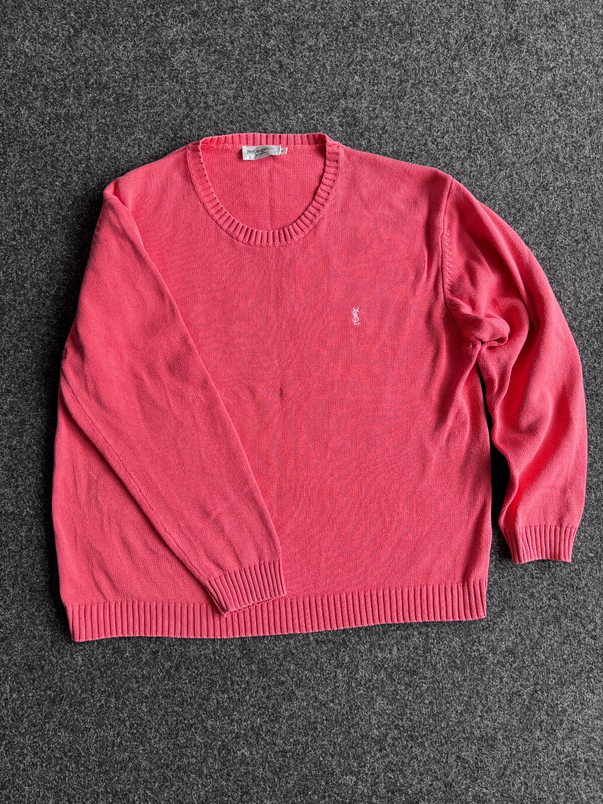 Maglione maglia Yves Saint Laurent uomo taglia XL Сoral raro collare YSL maglione