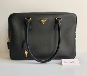prada black leather purse