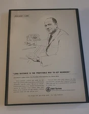 Bell Telephone System Print Ad 1965 Framed 8.5x11  Vintage Wall Art 