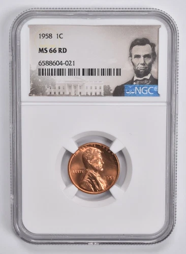 MS66 RD 1958 Lincoln Wheat Cent Penny NGC Special Lbl