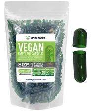 XPRS Nutra Size 1 Empty Capsules - 1000 Count Empty Vegan Capsules - Vegetari...