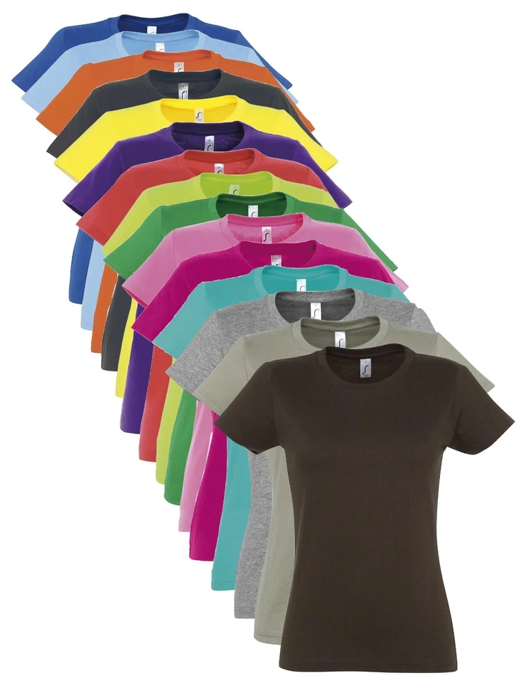 Sols Damen Imperial T-Shirt Damen Baumwolle Kurzarm T-Shirt - Bild 1 von 1
