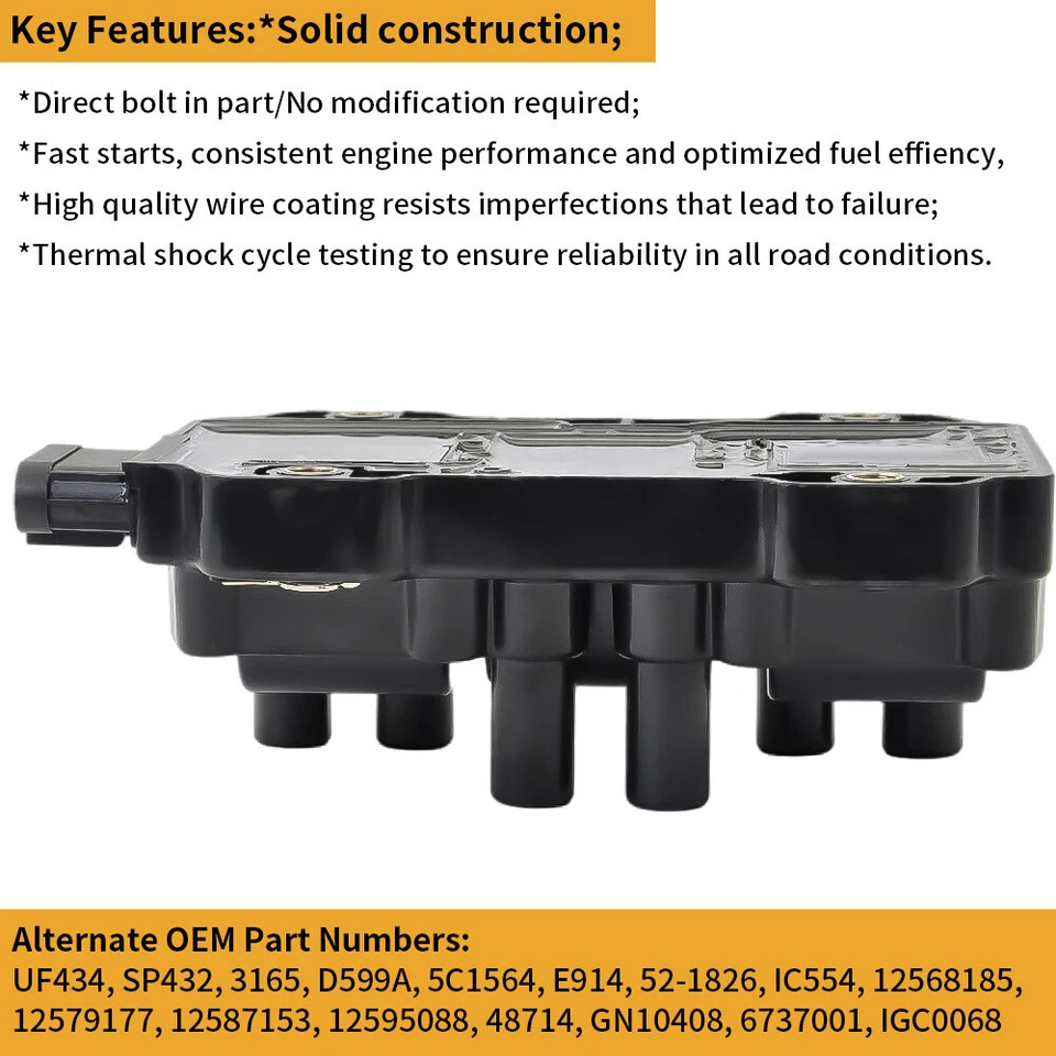 Ignition Coil & Spark Plug &Wire for Chevrolet Impala Pontiac G6 3.5L 3.9L UF434 - Imagen 2 de 4