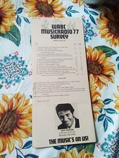 WABC 1974Radio Station Chart Seasons In The Sun#1 Terry Jacks, Cher Dark Lady#2