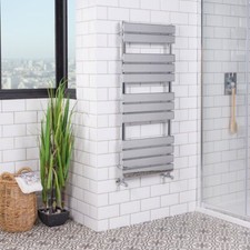 Designer Bathroom Flat Panel Heated Towel Rail Radiator Chrome White Grey Black