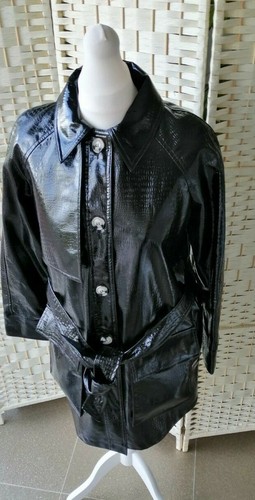 Ladies Black Crocodile Faux Leather 