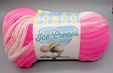 LION BRAND BIRTHDAY CAKE Ice Cream Light Yarn  Dye Lot 0822