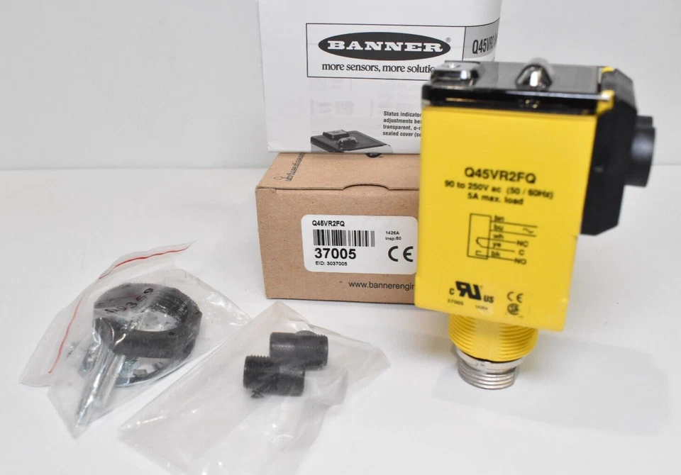 Banner Engineering 37005 Q45VR2FQ Q45 Photoelectric Sensor 5A 90-250V AC - Image 2 of 4