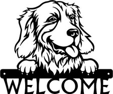 Golden Retriever 1 Detailed Dog Face Welcome Sign or Custom Name
