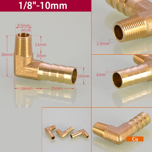 Brass Elbow Male Joint Pipe Fitting Connector 1/8" 1/4" 3/8" 1/2" 3/4" - Picture 7 of 26