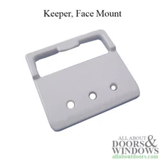 Keeper, Face Mount, Single / Double Hung Sliding Window Sash Lock Strike - White