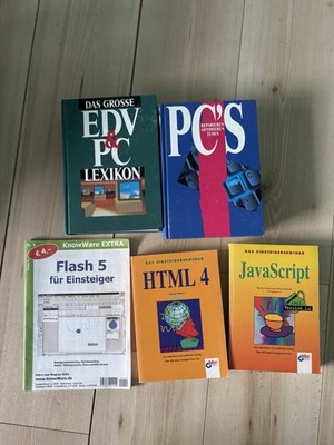 Konvolut klassische EDV Bücher Retro DOS HTML JavaScript Flash Tunen Reparieren