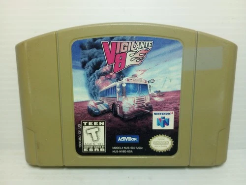 Vigilante 8 (Nintendo 64 N64, 1998) Nintendo Wear / Discoloration / Writing